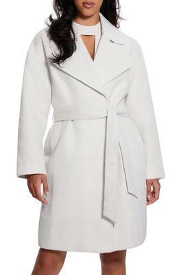 GUESS Patriza Belted Coat in White