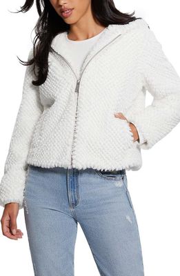 GUESS Theoline Faux Fur Hooded Jacket in White