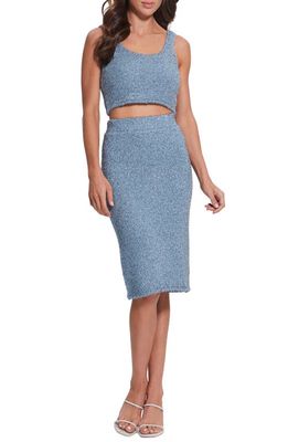 GUESS Tinsley Sparkle Sweater Pencil Skirt in Nordic Sea Multi