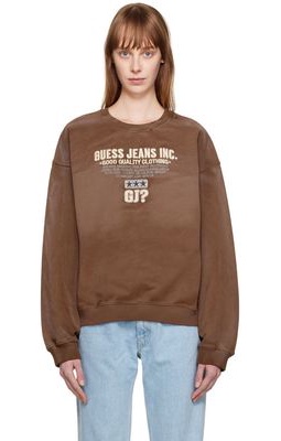 GUESS USA Brown Embroidered Sweatshirt