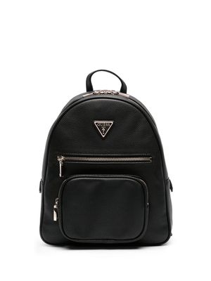 GUESS USA Elements logo-plaque leather backpack - Black