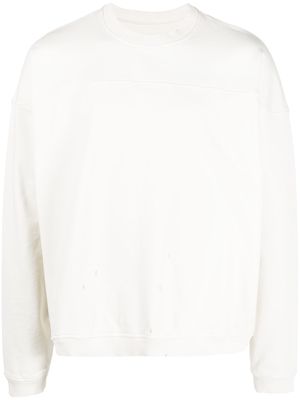 GUESS USA embossed-logo cotton sweatshirt - White