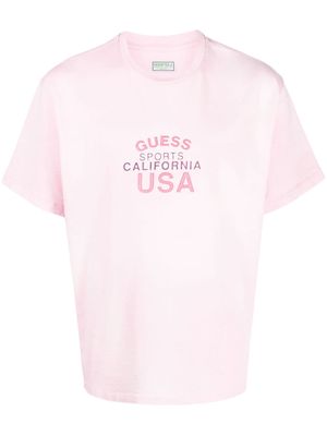 GUESS USA logo-print cotton T-shirt - Pink