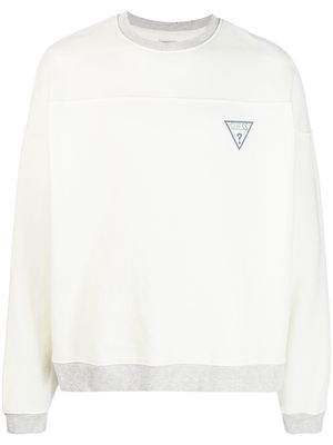 GUESS USA logo-print jersey sweatshirt - White