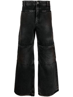 GUESS USA mid-rise cotton wide-leg jeans - Black