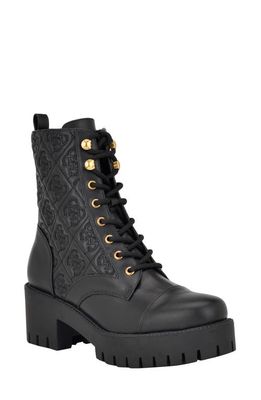 GUESS Waite Quilted Combat Boot in Black