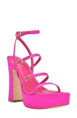 GUESS Yenna Ankle Strap Platform Sandal in Dark Pink 650