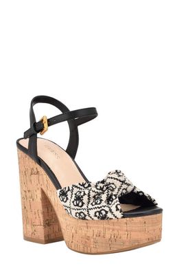 GUESS Yipster Ankle Strap Platform Sandal in Black 001