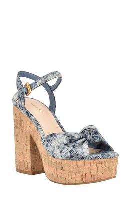 GUESS Yipster Ankle Strap Platform Sandal in Medium Blue 420
