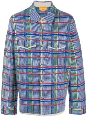 Guest In Residence checked cashmere shirt - Blue