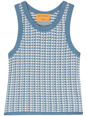 Guest In Residence gingham-pattern crop top - Blue