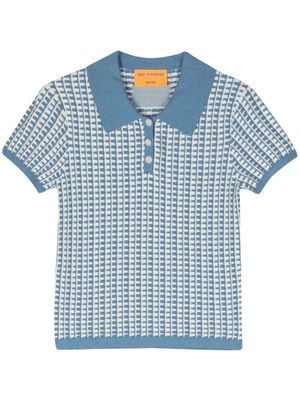 Guest In Residence Shrunken cropped polo top - Blue