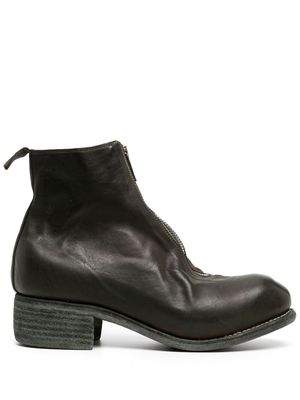 Guidi 40mm zip-up leather ankle boots - Green