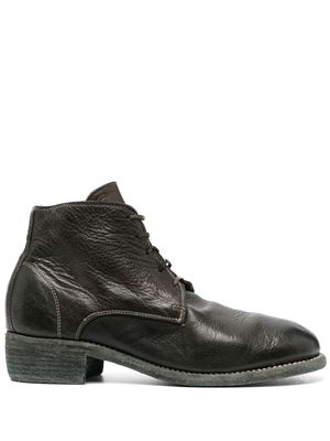 Guidi 793x lace-up pebbled boots - Green