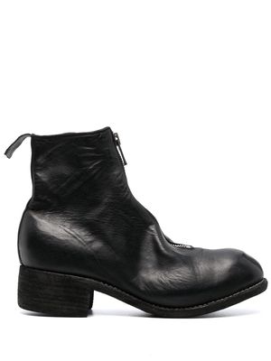 Guidi crinkled zip-detail boots - Black