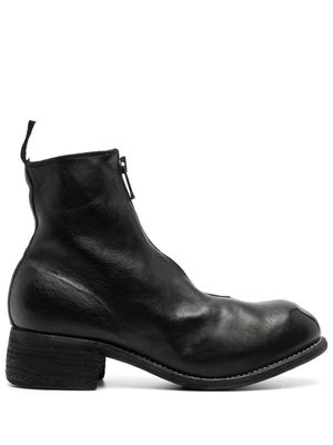 Guidi distressed-effect mid-heel boots - Black