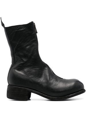 Guidi front-zip 40mm leather boots - Black