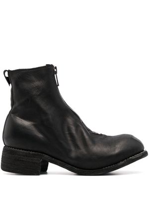 Guidi front-zip 50mm leather boots - Black