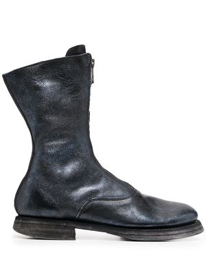 Guidi front-zip ankle boots - Blue