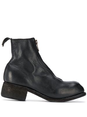 GUIDI front-zip leather boots - Black