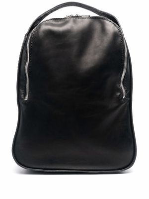 Guidi grained-effect leather backpack - Black