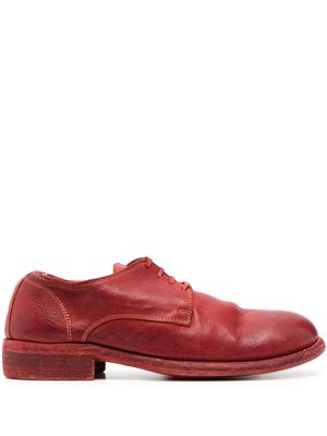 Guidi grained leather oxfords - Red