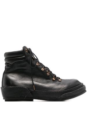 Guidi lace-up leather ankle boots - Black