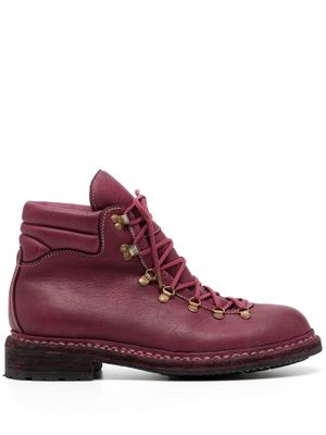 Guidi lace-up leather boots - Pink