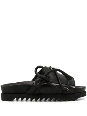 Guidi lace-up leather sandals - Black