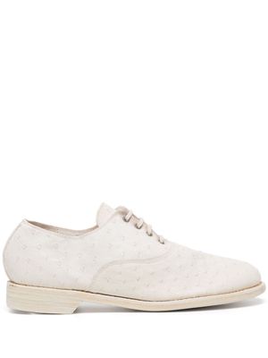 Guidi panelled leather derby shoes - White