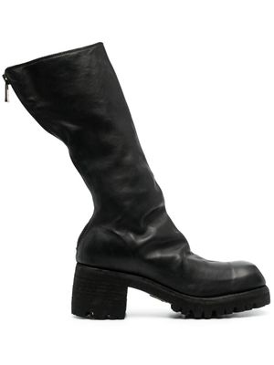 Guidi rear zip-fastening leather boots - Black
