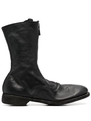 Guidi round-toe leather boots - Black