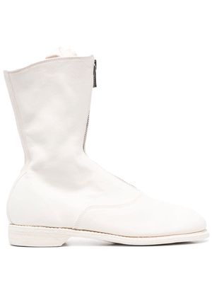 Guidi round-toe leather boots - White