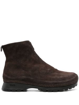 Guidi round-toe suede boots - Brown