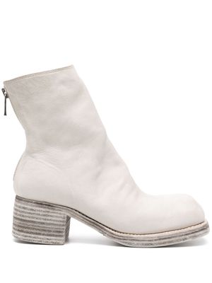 Guidi square-toe leather ankle boots - Grey