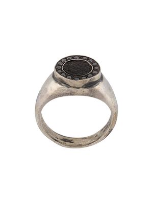 Guidi tarnished onyx ring - Silver