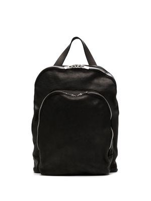 Guidi zip-fastening leather backpack - Black