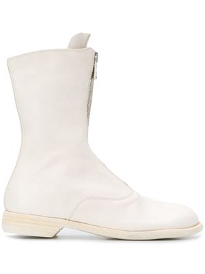 Guidi zip-front ankle boots - White