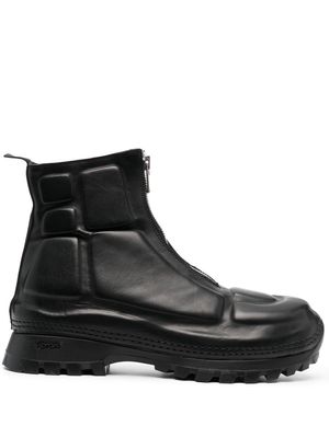 Guidi zip-front leather ankle boots - Black