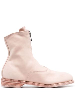 Guidi zip-up 25mm heeled boots - Pink