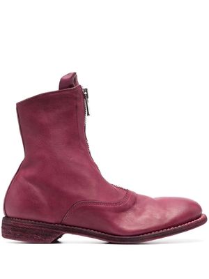 Guidi zip-up leather ankle boots - Pink