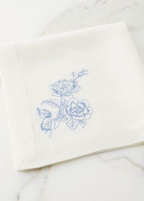 Guilietta Flower Napkin, Cream/French Blue