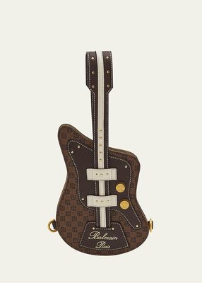 Guitar Clutch Bag in Canvas and Leather