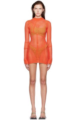 GUIZIO SSENSE Exclusive Orange Minidress