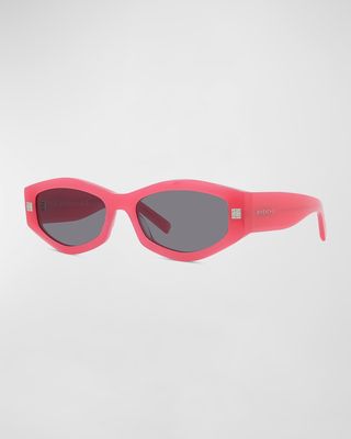 GV Day Geometric Acetate Oval Sunglasses