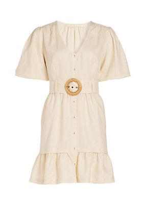 Gwyneth Tie-Waist Linen Minidress