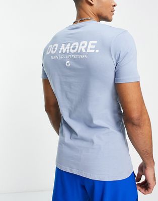 Gym 365 do more t-shirt in pastel blue