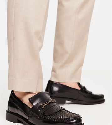 H by Hudson Alvin loafers in black high shine leather