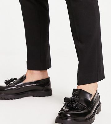 H by Hudson Exclusive Aries loafers in black hi shine leather