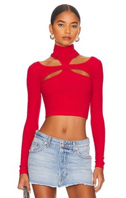 h:ours Alyson Cut Out Top in Red